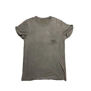 ANDROGYNOUS FOX, Grey tee with Human Skull Heart Print on pocket, size M